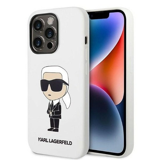 Karl Lagerfeld Silicone Ikonik tok iPhone 14 Pro Max telefonhoz - fehér