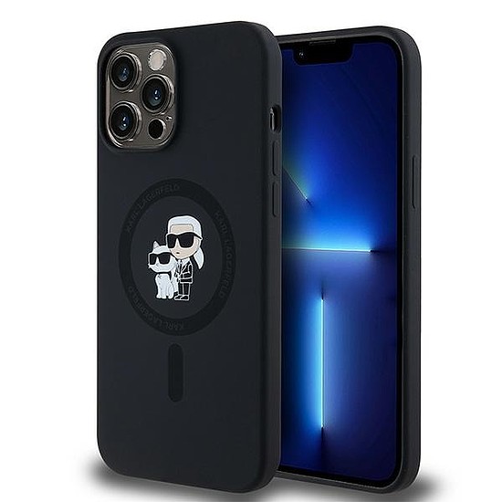 Karl Lagerfeld Szilikon Karl&Choupette MagSafe tok iPhone 13 Pro Max-hoz - fekete