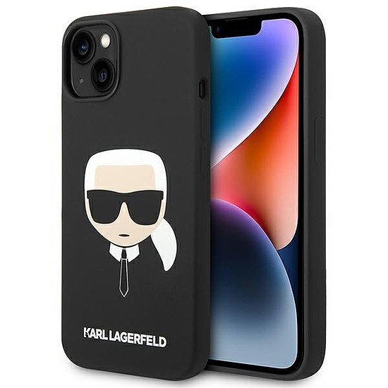 Karl Lagerfeld szilikon Karl´s Head MagSafe tok iPhone 14 Plus-hoz - fekete