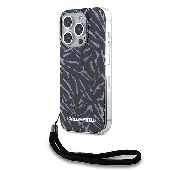 Karl Lagerfeld Zebra vezetékkel iPhone 15 Pro Max tokkal - lila