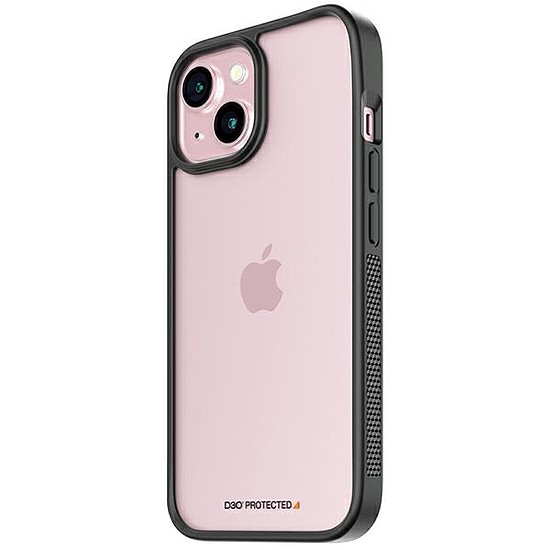 Katonai minősítésű PanzerGlass ClearCase iPhone 15 tok - átlátszó és fekete