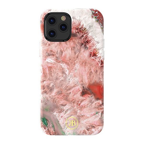 Kingxbar Agate Series tokkal díszített nyomtatott Agate iPhone 12 mini piros