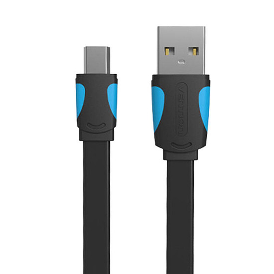 Lapos USB 2.0 A - Mini 5 tűs kábel Vention VAS-A14-B100 1m fekete