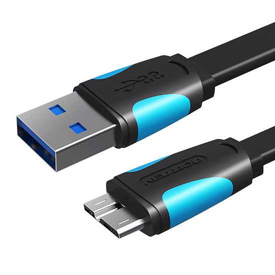 Lapos USB 3.0 A - Micro-B kábel Vention VAS-A12-B100 1 m fekete