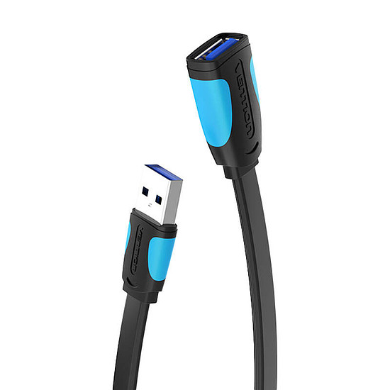 Lapos USB 3.0 bővítő kábel Vention VAS-A13-B300 3m Fekete