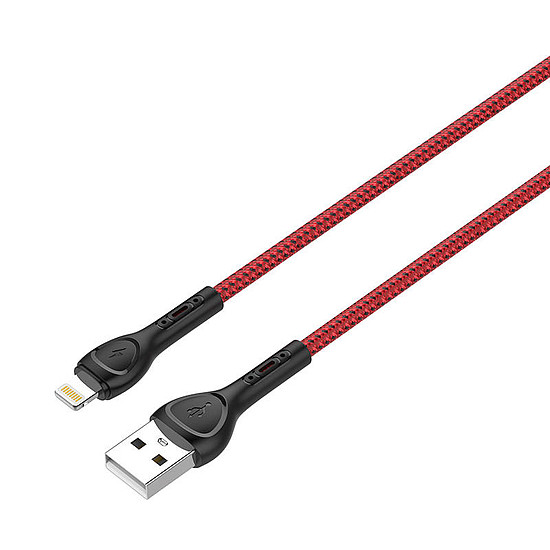 LDNIO LS482 2m USB - Lightning kábel, piros (LS482 lightning)