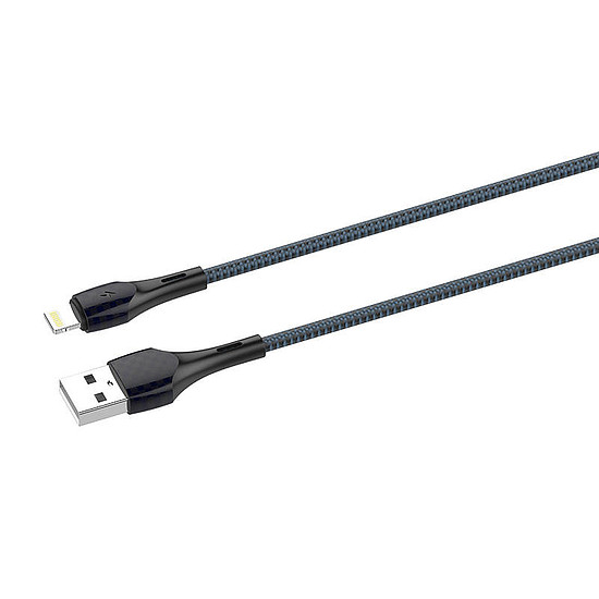 LDNIO LS521, 1 m USB - Lightning kábel, szürke-kék (LS521 lightning)