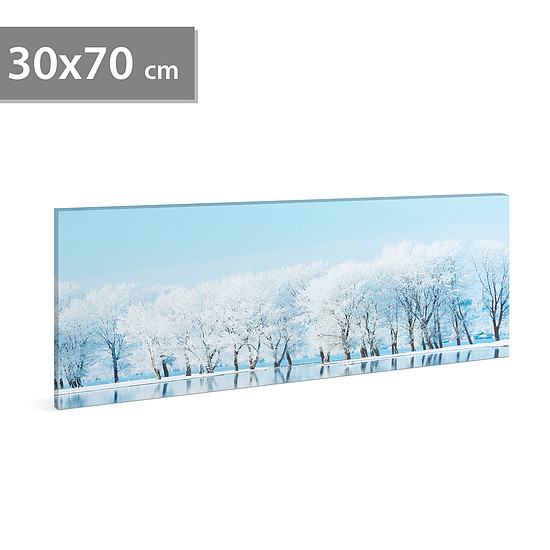 LED-es fali hangulatkép - téli táj - 2 x AA, 70 x 30 cm (58480A)