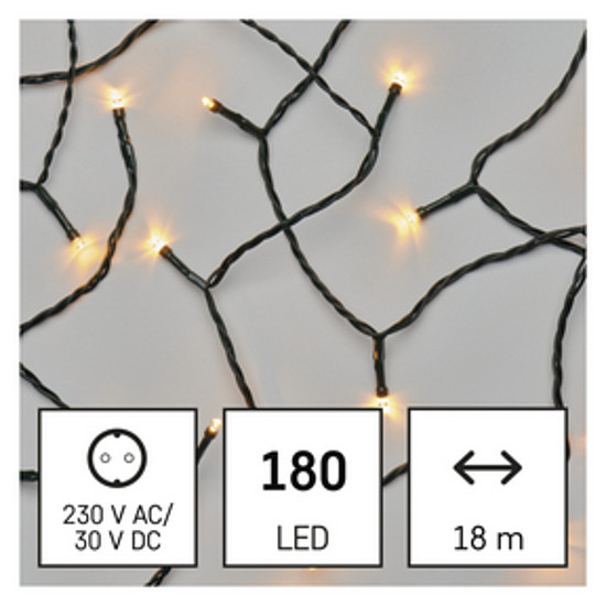 LED karácsonyi fényfüzér, 18 m, kültéri és beltéri, vintage, időzítő (D4AV04)