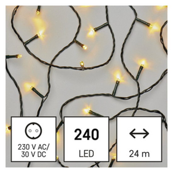 LED karácsonyi fényfüzér, 24 m, kültéri és beltéri, meleg fehér, időzítő (D4AW05)