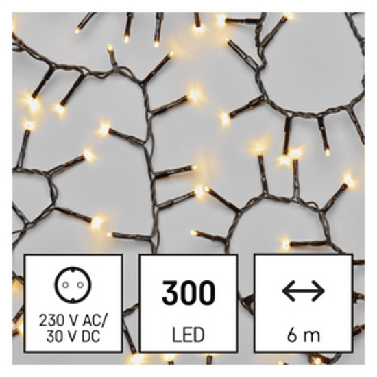 LED karácsonyi fényfüzér - süni, 6 m, kültéri és beltéri, meleg fehér, időzítő (D4BW04)