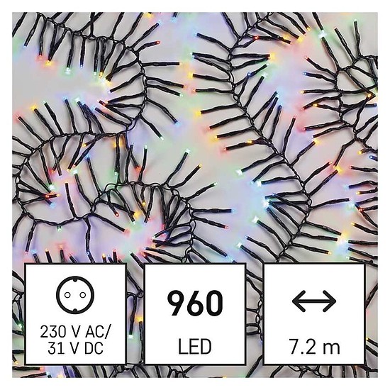 LED karácsonyi fényfüzér - süni, 7,2 m, kültéri és beltéri, többszínű, program., időzítő (D4BM05)