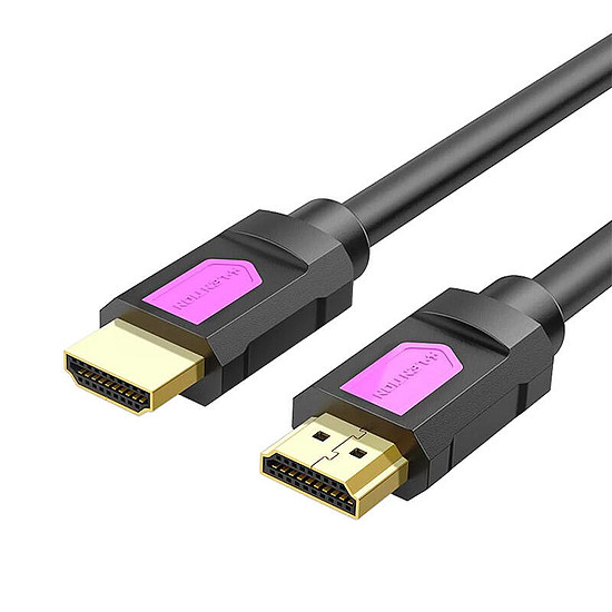 Lention HDMI 4K nagy sebességű HDMI-kábel, 1 m fekete (CB-VC-HH20-P2-1M-BLK)