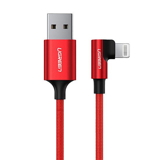 Lightning-USB-A szögletes kábel UGREEN US299, 2,4A, 1m, piros (60555)