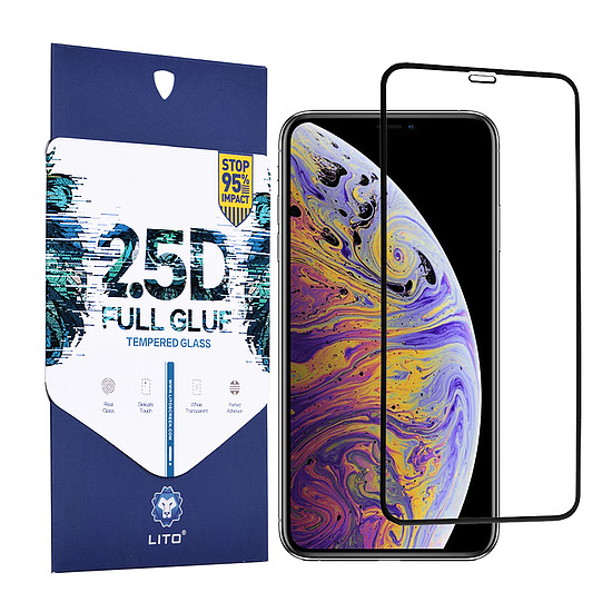 Lito - 2.5D FullGlue üveg - iPhone XS Max / 11 Pro Max - fekete (KF231818)