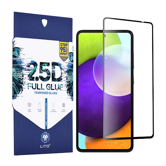 Lito - 2.5D FullGlue üveg - Samsung Galaxy A52 4G / A52 5G / A52s 5G - fekete (KF234532)