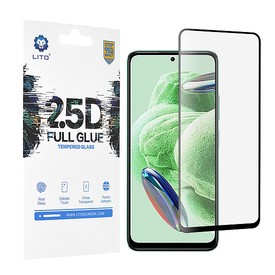 Lito - 2.5D FullGlue üveg - Xiaomi Redmi Note 12 5G / Note 12 4G / Poco X5 - Fekete (KF2312361)