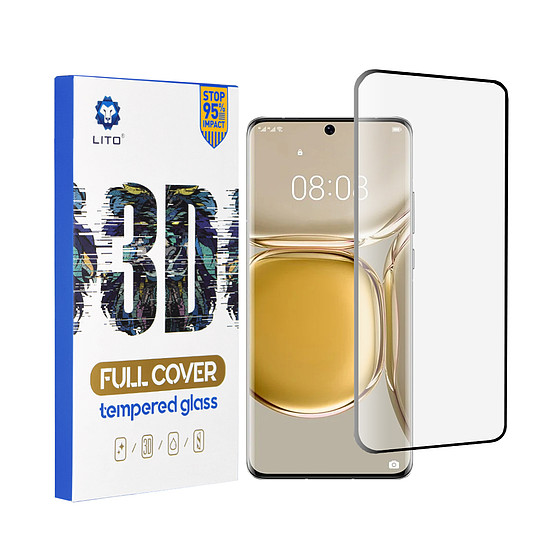 Lito - 3D teljes borítású szupervékony üveg - Huawei P50 Pro - fekete (KF2310445)