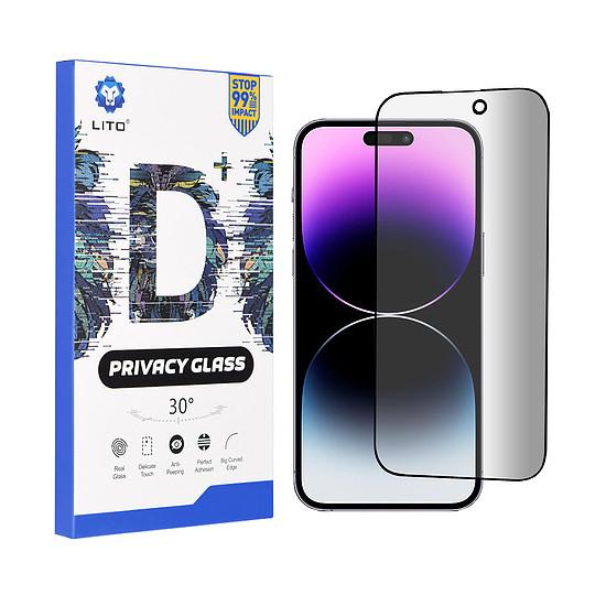 Lito - D+ PRIVACY Glass - iPhone 14 Pro Max- Fekete (KF2311075)