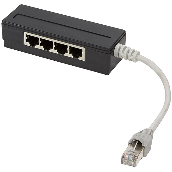 LogiLink 5 Port passive RJ45 Splitter, shielded, with 15 cm cable (MP0032)