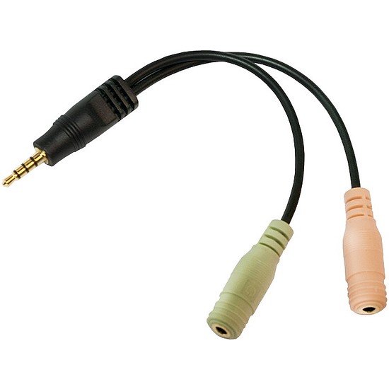 Logilink Audio adapter 3.5 stereo 4p. male to 2 x 3.5 stereo female (CA0021)