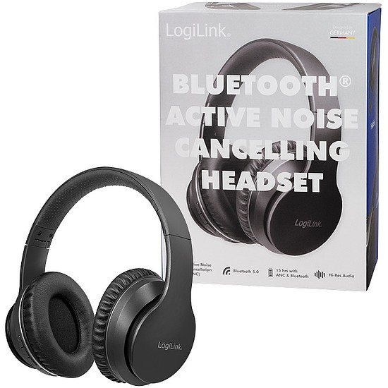 Logilink Bluetooth V5.0 Headset with ANC, black (BT0053)