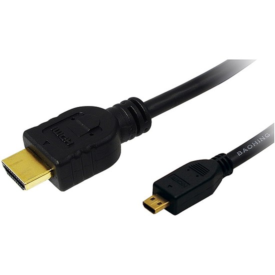 LogiLink Cable HDMI (Typ-A) to Micro-HDMI (Typ-D), 1 Meter (CH0030)