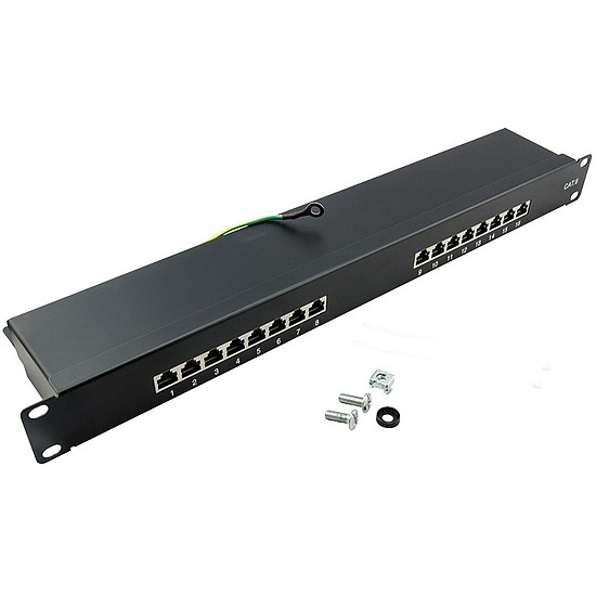 Logilink Cat.6 Patch Panel 16-Port 19" STP, black, EconLinie (NP0057)