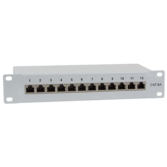 Logilink Cat.6A Patch Panel 12-Port 10", shielded, grey (NP0052)