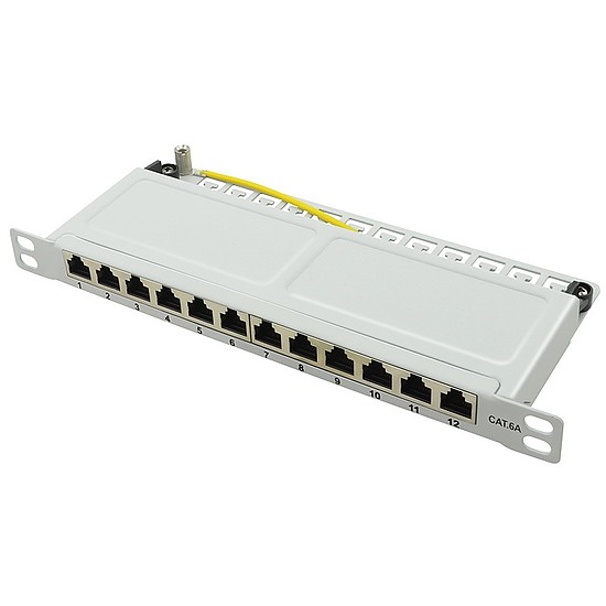 Logilink Cat.6A Patch Panel 12-Port 10", STP, half unit height, grey (NP0065)