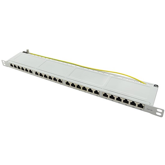 Logilink Cat.6A Patch Panel 24-Port STP, grey, half unit height (NP0062)