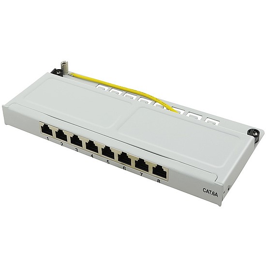 Logilink Cat.6A Patch Panel 8-Port mini desktop, shielded, grey (NP0064)