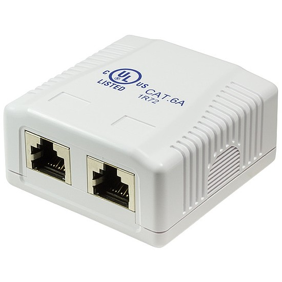 Logilink Cat.6A Surface Mounted Box 2 x RJ45, white (NP0074)