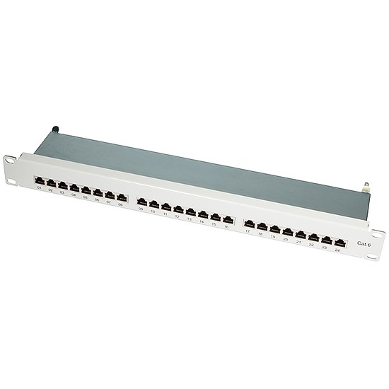 Logilink Cat6 Patch Panel 24 portos, szürke, teljesen árnyékolt (NP0040A)