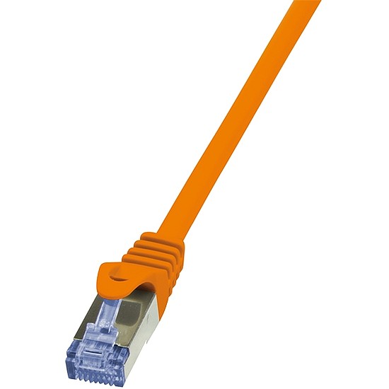 LogiLink CAT6A S/FTP Patch Cable PrimeLine AWG26 PIMF LSZH orange 0,25m (CQ3018S)