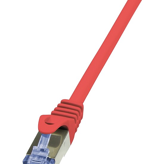 LogiLink CAT6A S/FTP Patch Cable PrimeLine AWG26 PIMF LSZH red 0,25m (CQ3014S)