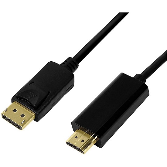 Logilink DisplayPort cable, DP 1.2 to HDMI 1.4, black, 1m (CV0126)