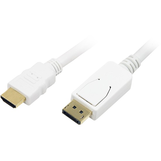 LogiLink DisplayPort - HDMI l kábel, fehér, 2 m (CV0055)