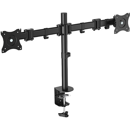 LogiLink Dual monitor desk mount, tilt -45/+45, swivel 180, level adjustment 360, 13 27, max. 8 kg (BP0022)