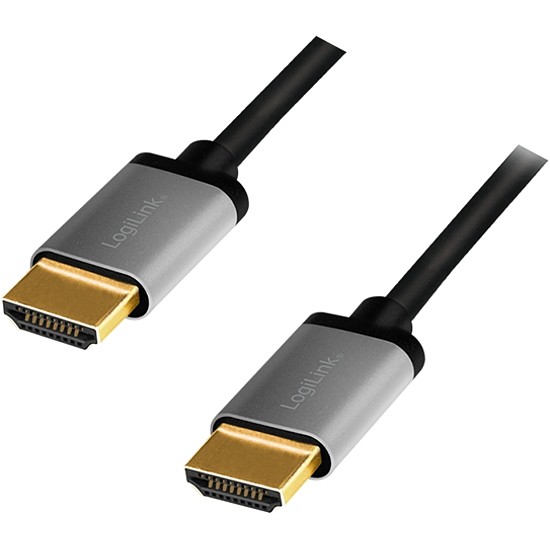 Logilink HDMI cable, A/M to A/M, 4K/60 Hz, alu, black/grey, 1 m (CHA0100)