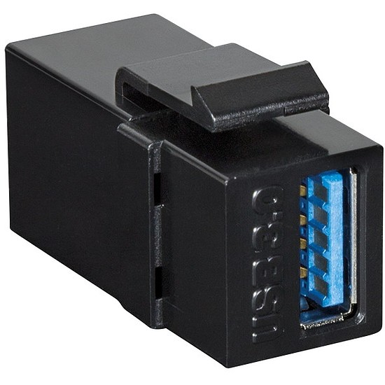 Logilink Keystone Coupler USB 3.0-A F/F, black (NK0015B)