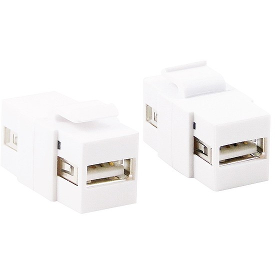 Logilink Keystone Coupler USB2.0-A > USB2.0-A F/F, white (NK0013)