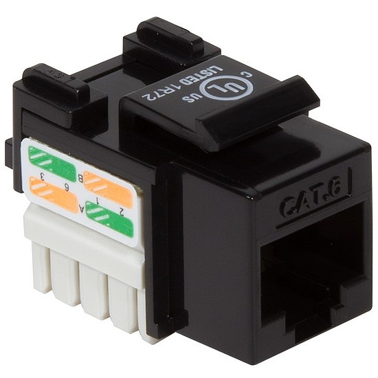 Logilink Keystone Jack Cat.6 UTP 90 Punch down, black (KJ08C6U)