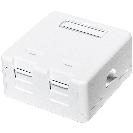 Logilink Keystone Surface Outlet 2 Port white, PrimeLine (NK4032)