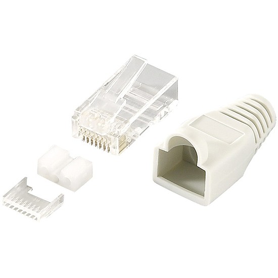 LogiLink RJ45 csatlakozódugasz, árnyékolt Cat6 szürke 100db (MP0021)