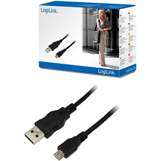 LogiLink USB 2.0 A apa -> USB Micro apa kábel 1,8 m (CU0034)