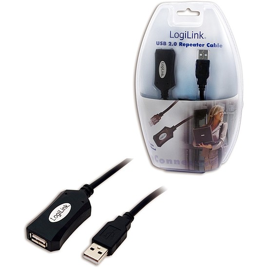 Logilink USB 2.0-ás hoszabbító kábel, fekete 5M (UA0001A)