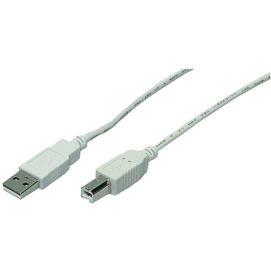 Logilink USB 2.0 Cable, AM to BM, grau, 3m (CU0008)