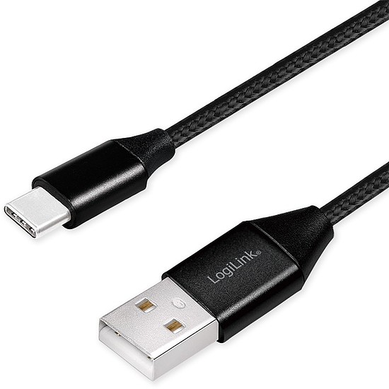 Logilink USB 2.0 Cable, AM to USB-C , black, 0.3m (CU0139)