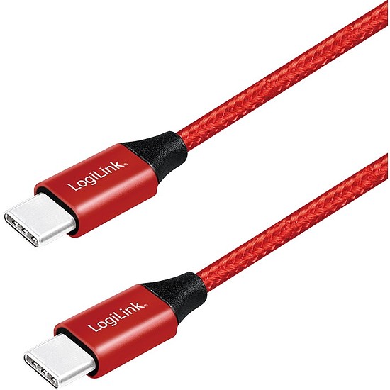 Logilink USB 2.0 Cable, USB-C M to USB-C M, red, 0.3m (CU0155)